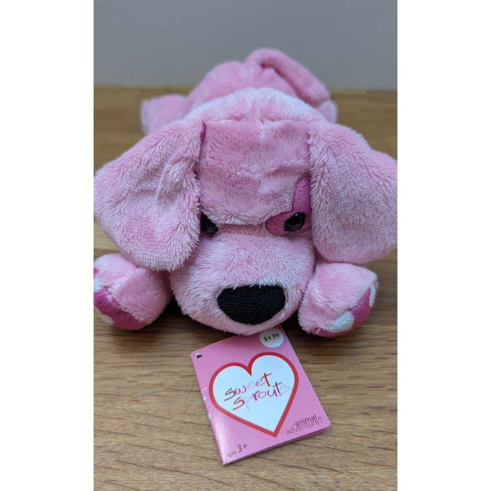 Animal Adventure Sweet Sprouts Plush Pink Dog Heart Paws Valentine 2015